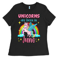 Black unicorns are born in june Ladies Tee - Jasminsmagicworld