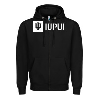 Black IUPUI, Indiana University Zipper Hoodie - minhPixels