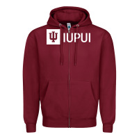 Burgundy IUPUI, Indiana University Zipper Hoodie - minhPixels