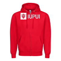 Red IUPUI, Indiana University Zipper Hoodie - minhPixels