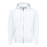 White IUPUI, Indiana University Zipper Hoodie - minhPixels