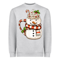Christmas Snowman Coffee Cup Heavyweight Sweatshirt | Teevron