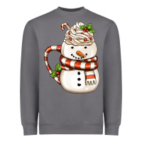 Storm Christmas Snowman Coffee Cup Heavyweight Sweatshirt - FaDigitalArtStudio