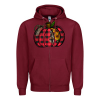 Burgundy Buffalo Pumpkin Zipper Hoodie - CowhideDigitalArt