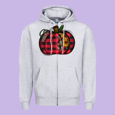 Buffalo Pumpkin Zipper Hoodie Designed By Cowhidedigitalart