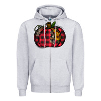 Heather Grey Buffalo Pumpkin Zipper Hoodie - CowhideDigitalArt