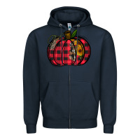 Navy Buffalo Pumpkin Zipper Hoodie - CowhideDigitalArt
