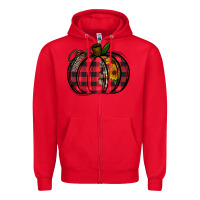 Red Buffalo Pumpkin Zipper Hoodie - CowhideDigitalArt