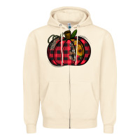 Sandshell Buffalo Pumpkin Zipper Hoodie - CowhideDigitalArt