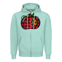 Seafoam Buffalo Pumpkin Zipper Hoodie - CowhideDigitalArt