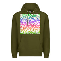 Army Green watercolor rainbow leopard seamless pattern Premium Hoodie - BundleAndBundleShop