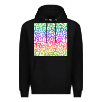 Black watercolor rainbow leopard seamless pattern Premium Hoodie - BundleAndBundleShop