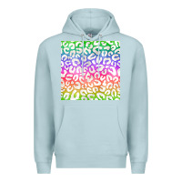 Blue Mist watercolor rainbow leopard seamless pattern Premium Hoodie - BundleAndBundleShop
