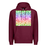 Burgundy watercolor rainbow leopard seamless pattern Premium Hoodie - BundleAndBundleShop