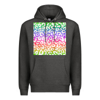 Charcoal Heather watercolor rainbow leopard seamless pattern Premium Hoodie - BundleAndBundleShop