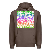 Coffee watercolor rainbow leopard seamless pattern Premium Hoodie - BundleAndBundleShop