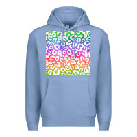 Colony Blue watercolor rainbow leopard seamless pattern Premium Hoodie - BundleAndBundleShop