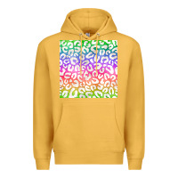 Mustard watercolor rainbow leopard seamless pattern Premium Hoodie - BundleAndBundleShop