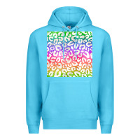 Ocean Blue watercolor rainbow leopard seamless pattern Premium Hoodie - BundleAndBundleShop