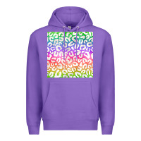 Purple watercolor rainbow leopard seamless pattern Premium Hoodie - BundleAndBundleShop