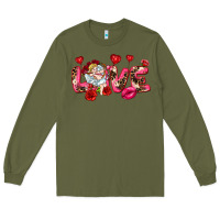 Army Green Love Valentine's Day Long Sleeve Tee - HowdyJamesFarm