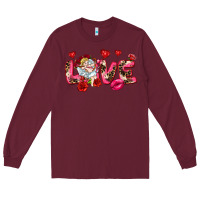Burgundy Love Valentine's Day Long Sleeve Tee - HowdyJamesFarm