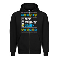 Black nice naughty jewish ugly hanukkah sweater chanukah jew gift premium t Zipper Hoodie - minhPixels