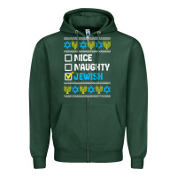Sports Green nice naughty jewish ugly hanukkah sweater chanukah jew gift premium t Zipper Hoodie - minhPixels