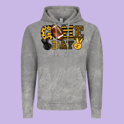 Game Day Yellow And Black Team Color Vintage Hoodie Designed By Howdyjamesfarm