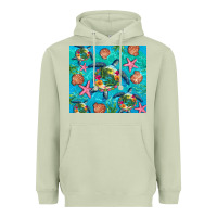 Matcha Turtle summer seashells starfish seaweed Heavyweight Hoodie - Artiststas