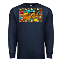 Navy bulldozer sippy Premium Sweatshirt - Artiststas