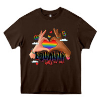 Chocolate Brown equality hurts no one lgbtq hands Heavy Core Tee - LillyAllenDesigns