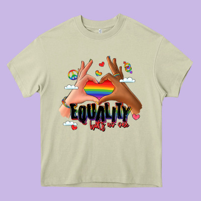 Equality Hurts No One Lgbtq Hands Heavy Core Tee Designed By Lillyallendesigns