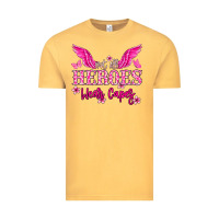 Vintage Mustard Not all heroes wear capes Cancer Awareness Vintage Tee - HowdyJamesFarm