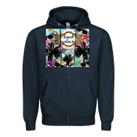 Navy Beach Please Zipper Hoodie - CowhideDigitalArt