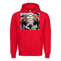 Red Beach Please Zipper Hoodie - CowhideDigitalArt