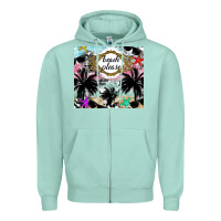 Seafoam Beach Please Zipper Hoodie - CowhideDigitalArt