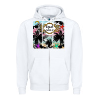 White Beach Please Zipper Hoodie - CowhideDigitalArt