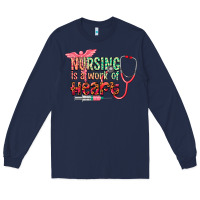 Navy cowgirl nursing is a work of heart Long Sleeve Tee - CowGirlArtShop