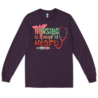 Plum cowgirl nursing is a work of heart Long Sleeve Tee - CowGirlArtShop