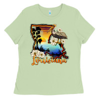 Matcha louisiana  sunset map magnolia Ladies Tee - BarkalooDesign