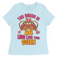 Baby Blue the queen is 36 long live the queen Ladies Tee - Jasminsmagicworld