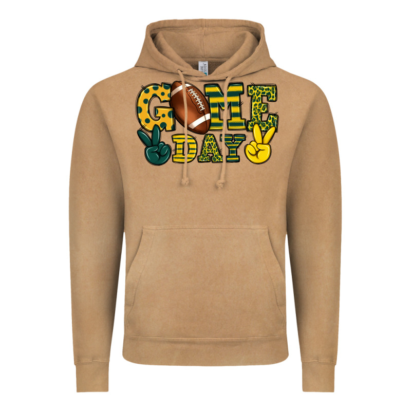 Game Day Yellow And Green Team Color Vintage Hoodie by HowdyJamesFarm | Teevron