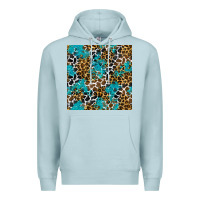 Blue Mist turquoise glitter cowhide leopard seamless pattern Premium Hoodie - BundleAndBundleShop