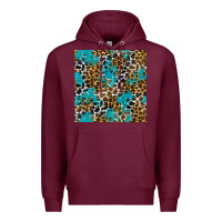 Burgundy turquoise glitter cowhide leopard seamless pattern Premium Hoodie - BundleAndBundleShop