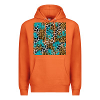 Carrot turquoise glitter cowhide leopard seamless pattern Premium Hoodie - BundleAndBundleShop