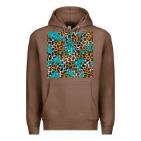 Chestnut turquoise glitter cowhide leopard seamless pattern Premium Hoodie - BundleAndBundleShop