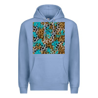 Colony Blue turquoise glitter cowhide leopard seamless pattern Premium Hoodie - BundleAndBundleShop