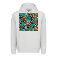 Dove Grey turquoise glitter cowhide leopard seamless pattern Premium Hoodie - BundleAndBundleShop