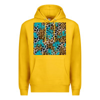 Lemon turquoise glitter cowhide leopard seamless pattern Premium Hoodie - BundleAndBundleShop